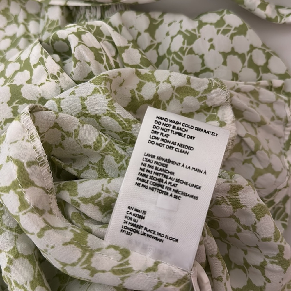 Faithfull the Brand Women’s Floral Smocked Sleeveless Jumpsuit Green Size 6-8 - Picture 14 of 15